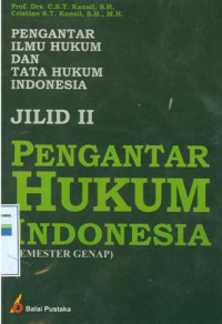 Image of Pengantar hukum indonesia ( semestrer genap) : pengantar ilmu hukum dan tata hukum indonesia jilid ii