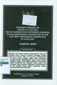 Undang-Undang RI Nomor 28 Tentang Pajak Daerah Dan Retribusi Daerah, Pajak Kendaraan Bermotor Di Air Dan BBN Kendaraan Bermotor Di Atas Air Tahun 2009