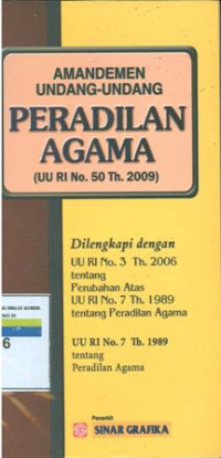 Amandemen undang-undang peradilan agama (UU RI.No.50 thn 2009)
