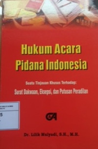 Hukum acara pidana indonesia : suatu tinjauan khusus terhadap surat dakwaan, eksepsi dan putusan peradilan