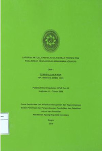 Diklat Prajabatan CPNS Gol.III Angkatan LI: Laporan aktualisasi nilai-nilai dasar profesi pns pada badan pengawasan mahkamah agung ri