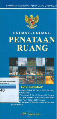 Image of Undang undang penataan ruang : undang undang ri no 26 tahun 2007