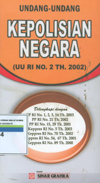 Image of Undang-Undang Kepolisian Negara: UU RI No, 2 Tahun 2002