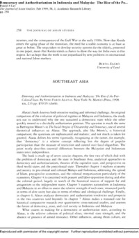 Image of Democracy and Authoritarianism in Indonesia and Malaysia: The Rise of the Po...