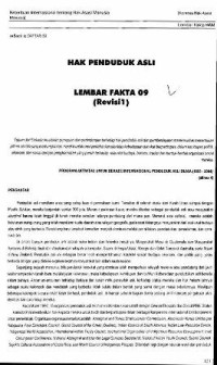Image of Hak penduduk asli : lembar fakta 09