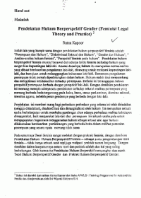 Image of Pendekatan hukum berdasarkan pendekatan gender ( Feminist legal theory and practice)