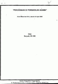 Perceraian di Pengadilan Agama