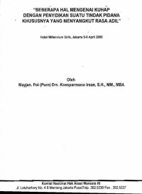 Image of Beberapa hal mengenai KUHAP dengan penyidikan suatu tindak pidana khususnya yang menyangkut rasa adil