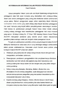 Keterbukaan informasi dalam proses persidangan