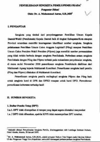 Image of Penyelesaian sengketa Pemilu/ Pemilukada