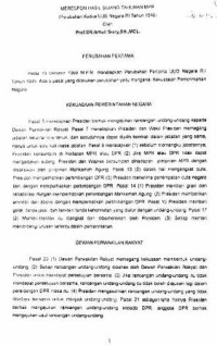 Merespon Hasil Sidang Tahunan MPR (Perubahan Kedua UUD Negara RI Tahun 1945)
