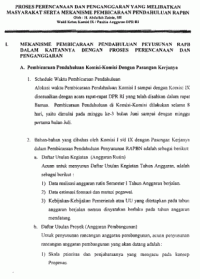 Proses perencanaan dan penganggaran yang melibatkan masyarakat serta mekanisme pembicaraan pendahuluan RAPBN