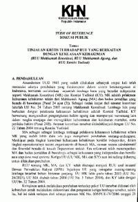 Image of Tinjauan kritis terhadap RUU yang berkaitan dengan kekuasaan kehakiman (RUU Mahkamah Konstitusi, RUU Mahkamah Agung, RUU Komisi Yudisial)