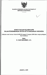 Image of Konstitusi dan sejarah MPR dalam perkembangan sistem ketatanegaraan Indonesia