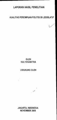 Image of Kualitas perempuan politisi di legislatif