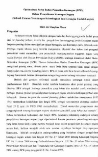 Image of Optimalisasi Badan Pemeriksa Keuangan dalam pemeriksaan keuangan negara : sebuah catatan membangun kelembagaan dan kerangka tingkat lanjut