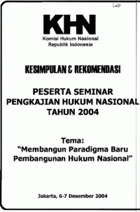 Image of Membangun paradigma baru pembangunan hukum nasional