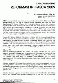 Image of Catatan penting reformasi TNI pasca 2009