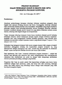 Image of Peranan kejaksaan dalam penegakan hukum di bidang hak cipta (khususnya program komputer)